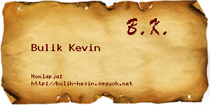 Bulik Kevin névjegykártya