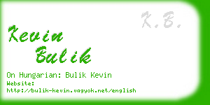 kevin bulik business card